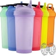 thumbnail image 1 of Botellas mezcladoras Hydra Cup ProFlow, paquete de 6 (28 oz) | Vasos mezcladores de proteínas con bola batidora, tapa a prueba de fugas, asa de transporte oculta | Mezclador de gimnasio sin BPA para p, 1 of 5