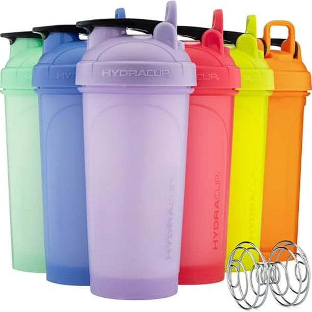 Botellas mezcladoras Hydra Cup ProFlow, paquete de 6 (28 oz) | Vasos mezcladores de proteínas con bola batidora, tapa a prueba de fugas, asa de transporte oculta | Mezclador de gimnasio sin BPA para p