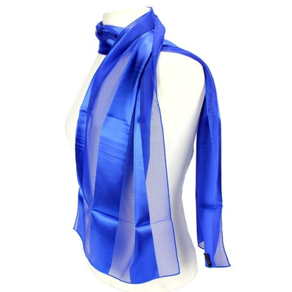 Scarf - Satin Solid - Stripes - Royal Blue - SF-AO001RBL