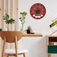 thumbnail image 5 of Kurmntregon Christmas Trees Present Wall Clock Xmas Snowflake Wooden Kitchen Non Ticking Silent Quartz Bedroom Living Room Office Gym Kitchen Bathroom Patio Decor Decorative Clocks Round 10", 5 of 7
