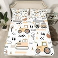 thumbnail image 2 of Castle Fairy Orange Truck Boy 4pcs Bed Sheets,Construction Vehicles King Sheets,Cartoon Car Super Cozy Sheet Set,Luxury Bedroom Decor, 2 of 7