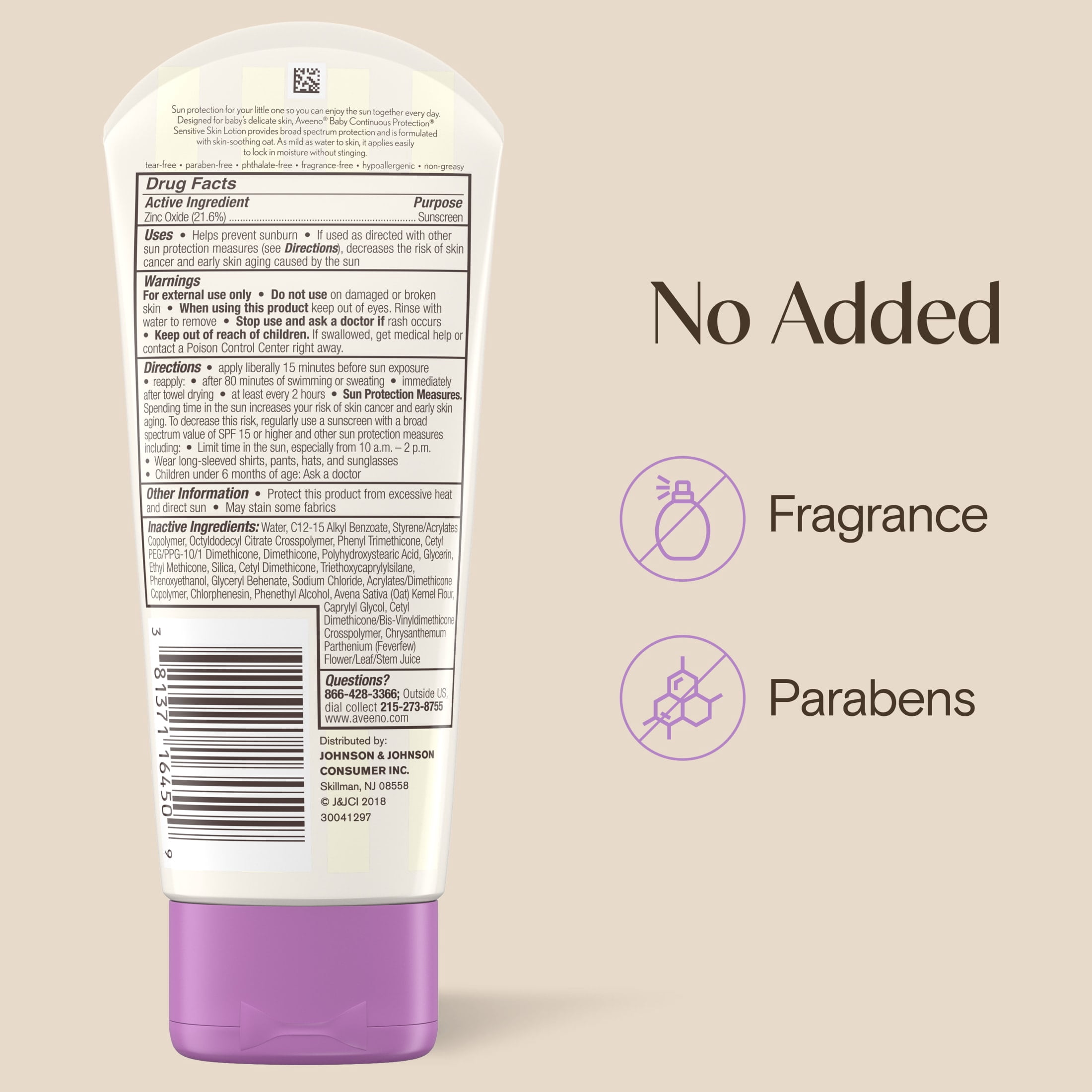 Aveeno Baby Continuous Protection Mineral Baby Sunscreen SPF50 3 Fl oz