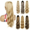 thumbnail image 2 of XmhyTop 23.6 Inch Long Voluminous Curly-Wavy Ponytail Extensions, Drawstring Clip-In Synthetic Hairpiece, Natural-Look Pony Tail Add-On for Women,B, 2 of 2