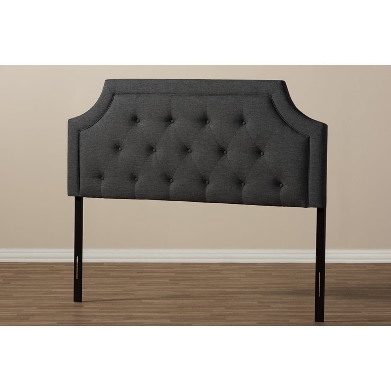 Baxton Studio Mars Modern and Contemporary Dark Grey Fabric King Size Headboard