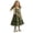 Green, variant on QHFBli Girls Dress Flutter Sleeve A-Line Button Down Sundress Casual Midi Dresses Blue 4-5Years