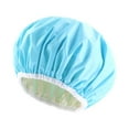 thumbnail image 2 of Fwttom Shower Cap, Shower Caps for Women Reusable Waterproof with Printed & Color Ding Lining Design, Double-layer Shower Cap for Women Spa , Hair Salon & Shampoo Bathe, 2 of 2