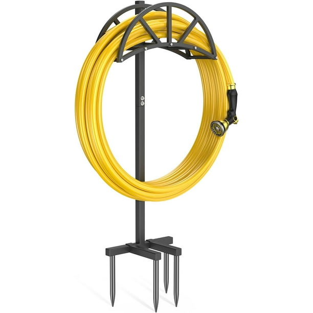 Garden Hose Holder,4 Spikes Water Hose Holder, Freestanding Hose Stand