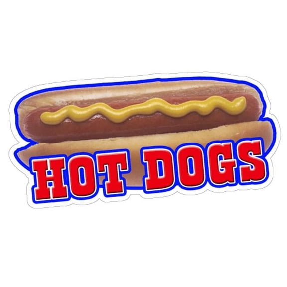 SignMission D-DC-8-Hotdogs2 Hot Dogs Ii Concession Decal Sign - Stand Cart Dog Vendor