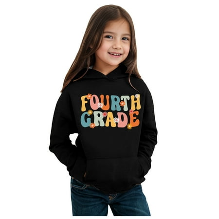 

Kids Boys Girls Autumn WInter School Season Kindergarten Letter Printed Long Sleeve Hoodie Warm and Comfortable Tops Children s Clothing Youth Girl Clothes Sweatshirts for Boys Cyan Hoodie Girls Boys