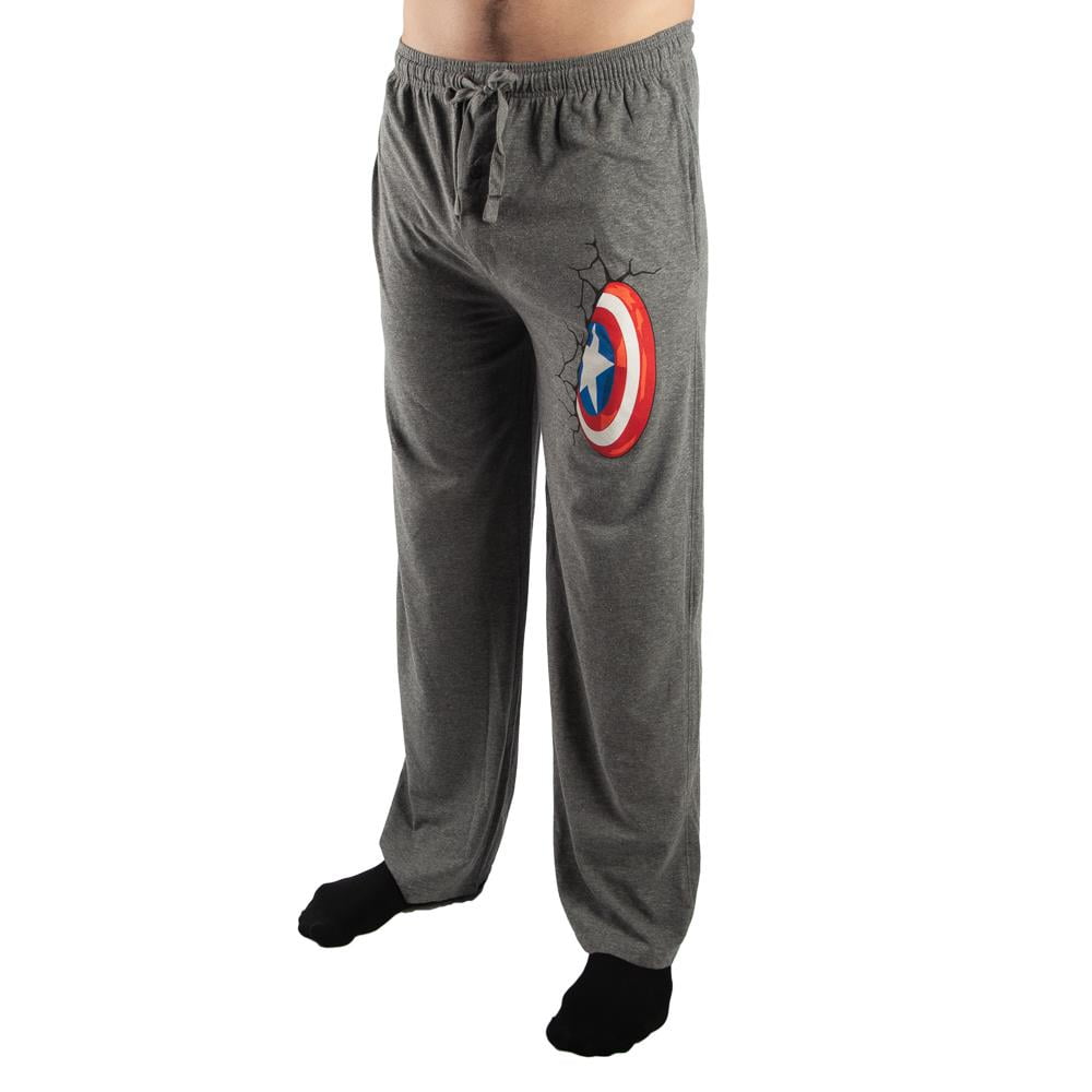 Marvel Comics Captain America Shield Smash Print Mens Loungewear Lounge Pants
