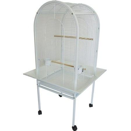 0.5 in. Bar Spacing Dome Top Parrot Bird Cage, White - 22 x 22 in.