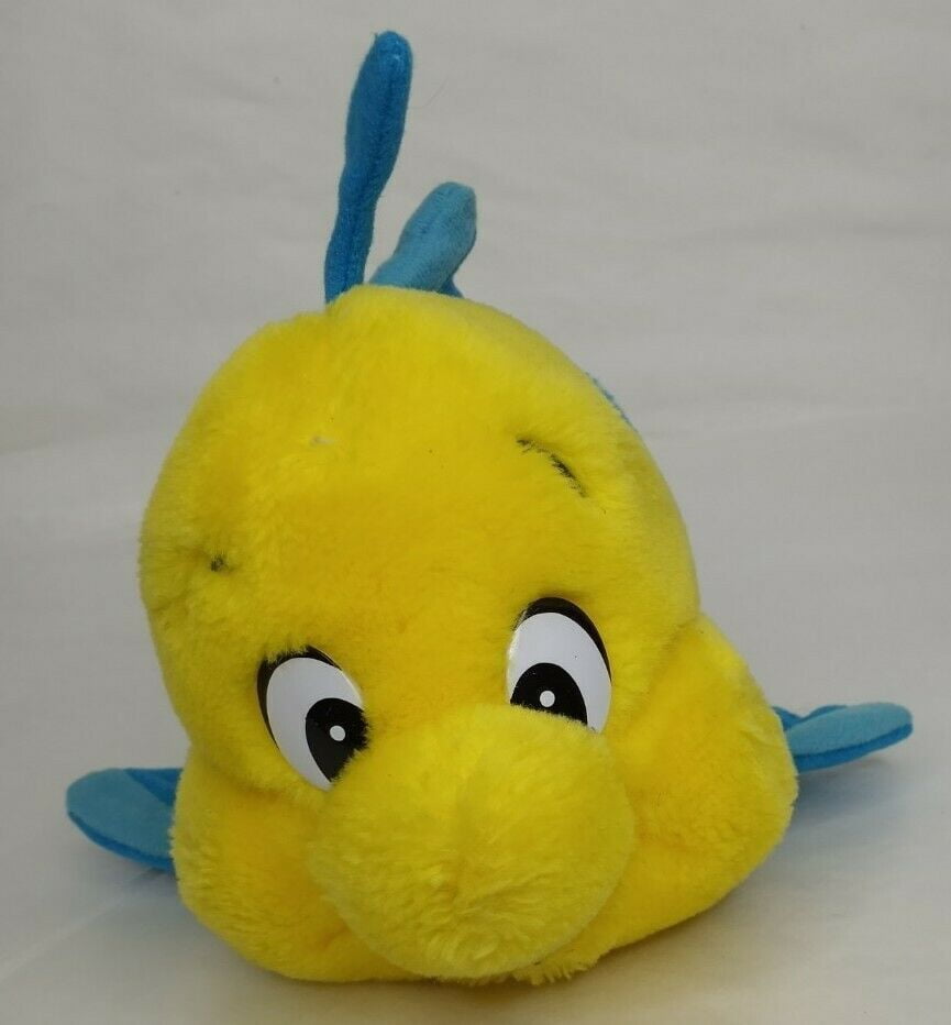 Vintage Little Mermaid Flounder Plush Yellow Fish Walt Disney World