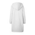 thumbnail image 6 of Women Casual Zip up Polyester Hoodies, Long Hoodie Tunic Jackets Long Sleeve Sweater Dress with Side Pockets White 2XL, 6 of 7
