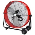 thumbnail image 3 of Achazel 24 Inch Industrial Drum Fan, 3-Speed Heavy Duty 8100 CFM Air Circulation High Velocity Floor Fan for Warehouse Workshops Garage Cooling Red, 3 of 11