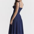 thumbnail image 2 of Fashion Print Bustier Sundress Drawstring Lace Sleeveless Dress For Women, 2 of 5