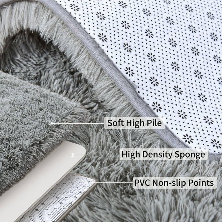 SHACOS Soft Area Rug 6x9 Feet - Washable, Non-Slip, Beige Leaf Pattern, Polyester, For Living Room Bedroom