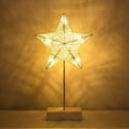 thumbnail image 1 of Table Lamp, Star Bedside Lamp Battery Powered LED Christmas Decoration Table Lamp with Plastic Base Christmas Lighting Home Christmas Table Decoration Living Room Wedding Warm White, 1 of 5