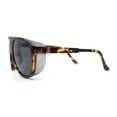thumbnail image 3 of Mens Side Visor Oversized Flat Top Color Mirror Plastic Racer Sunglasses Matte Tortoise - Black, 3 of 4