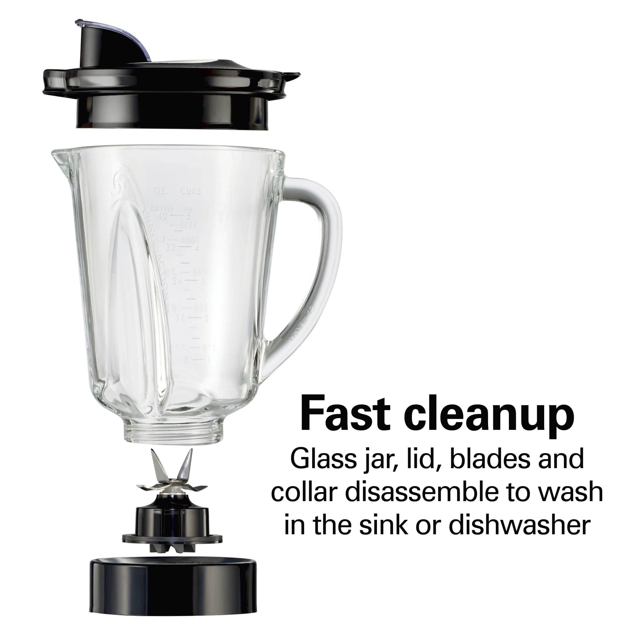 Hamilton Beach Multi-Function Smoothie Blender for Kitchen, 40 oz Jar for Smoothies and Shakes, Black