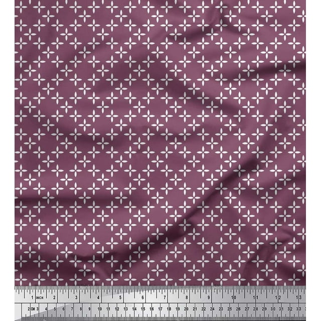 Soimoi Poly Georgette Fabric Floral Small Printed Craft Fabric by The Yard 42 Inch Wide