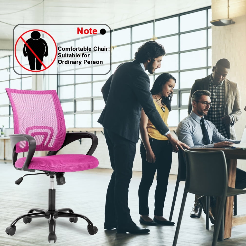 BestOffice Ergonomic Mesh Office Chair, Lumbar Support, Adjustable Height with Armrests for Adults, Teens, 2 Pack(Pink)