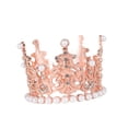 thumbnail image 1 of Corona de novia, tiara de cumpleaños, tocado, diadema, tocados para desfiles, corona de princesa rosa áurea, 1 of 9