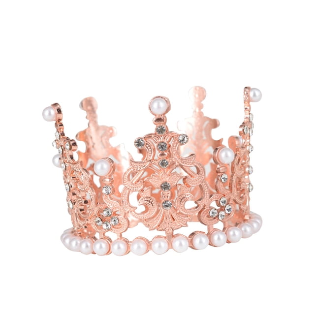 Corona de novia, tiara de cumpleaños, tocado, diadema, tocados para desfiles, corona de princesa rosa áurea