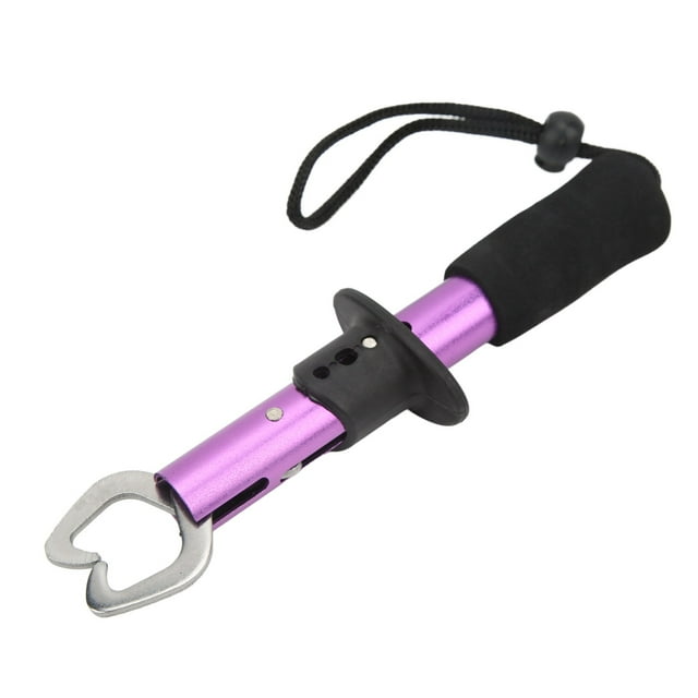 Fish Grabber, Compact Portable Fish Holder Handle Design Stainless Steel For Daily Fishing Purple