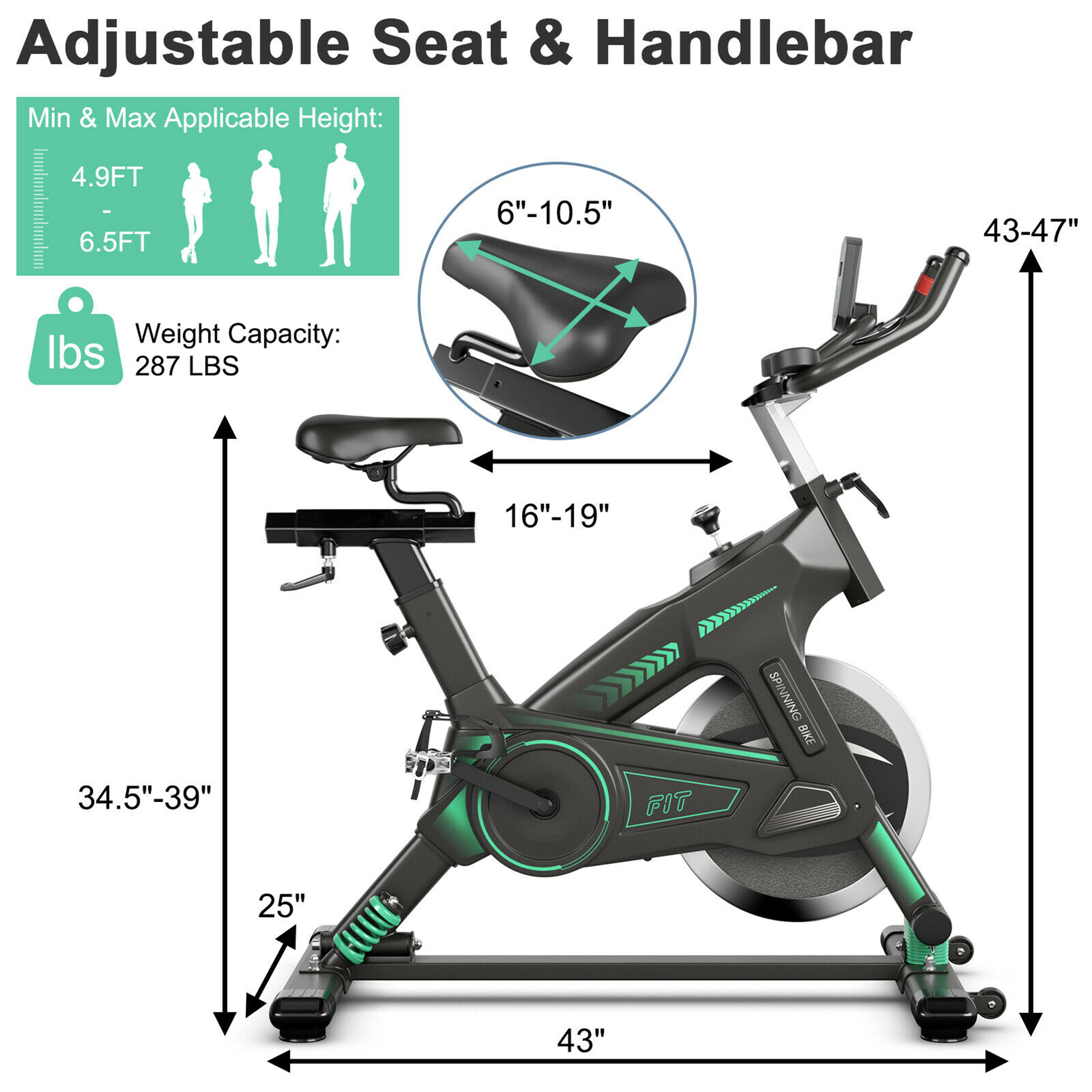 Gymax Stationary Exercise Bike Cycling Bike W/33Lbs Flywheel Home Fitness Gym Cardio