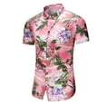 thumbnail image 1 of CEHVOM Chemise Hawaïenne à Manches Courtes pour Hommes, Col Montant, Imprimée, Décontractée, Boutonnée, Été, 1 of 5