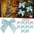 thumbnail image 2 of Ongmies Christmas Bows, 10Pcs Christmas Bows - Various Fabric Styles For Tree Garland, Party & Holiday Decorations, Christmas Decorations Indoor, 2 of 9
