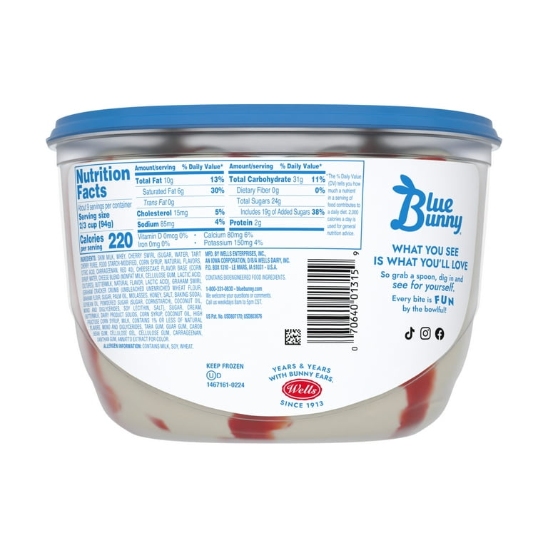 フェアリーch紹介！　青白アイスエンジェル Blue Bunny Cherrific Cheesecake Premium Frozen Dessert, 46 fl oz