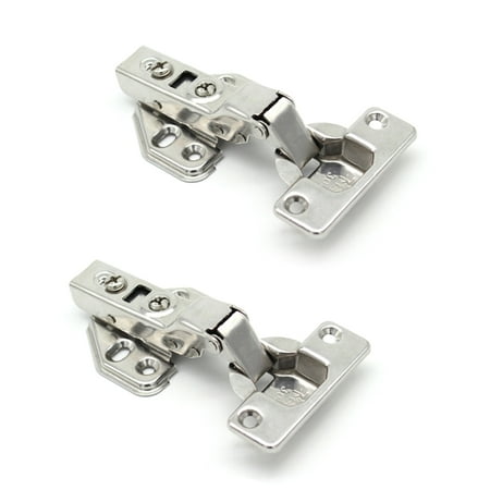 2Pcs Stainless Steel Soft Close Cabinet Door Hinges Half Overlay Hydraulic Buffer