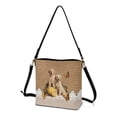 thumbnail image 3 of Kuiaobaty Golden Retriever Print Crossbody Bag for Women, Lemon Butterfly Print Bucket Handbag Bag Crossbody with Adjustable, Large Capacity Leather Shoulder Purse for Travel, Brown, 3 of 6