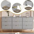 thumbnail image 5 of Anbuy Gray 9 Drawer Dresser for Bedroom with Gold Handles, Long Dresser & Chest of Drawers with Deep Drawers, Modern Wood Dressers for Closet Living Room（Grey）, 5 of 8