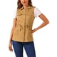 thumbnail image 1 of Chaleco sin mangas para mujer INSPIRE CHIC con cintura ajustable, cierre de cremallera, de algodón, estilo cargo, con bolsillo, color caqui profundo L, 1 of 5