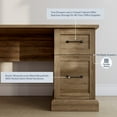 thumbnail image 3 of BELLEZE Modern Corner L-Shaped Home Office Computer Laptop Desk or Writing Study Workstation with Keyboard Tray, Two Drawers and Cabinet - Barlow (Rustic Oak), 3 of 7