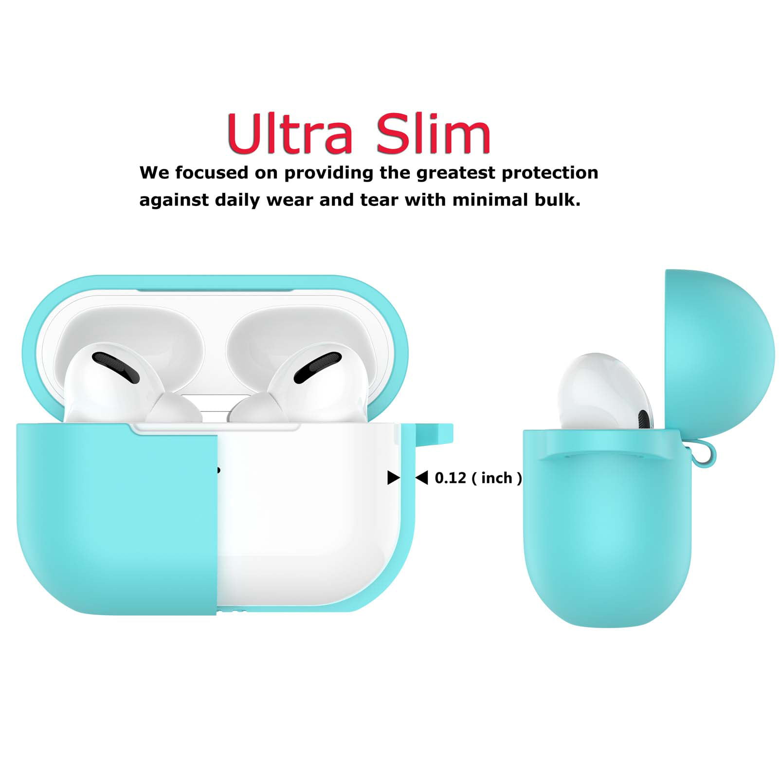 PodSkinz AirPods Case [Front LED Visible] Protective Silicone Cover and  Skin Compatible with Apple AirPod Case 2 and 1 (Without Carabiner, Black) :  : Electronics