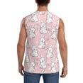 thumbnail image 4 of Lsque Cute Rabbit Print Men's Cotton Blend Sleeveless Muscle Shirts (S-3XL)- Moisture Wicking, Odor Protection, UPF 30+,3X-Large, 4 of 8