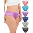 thumbnail image 3 of Women's Panties Silky Sexy Satin Bikini Small to Plus Sizes Multi-Pack, 3 of 11