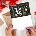 thumbnail image 5 of Precio sorpresa!Tarjeta de mensaje de temporada de graduación, surtido de tarjetas de graduación, negro y dorado, felicitaciones con sobre, 12 Uds., 5 of 5