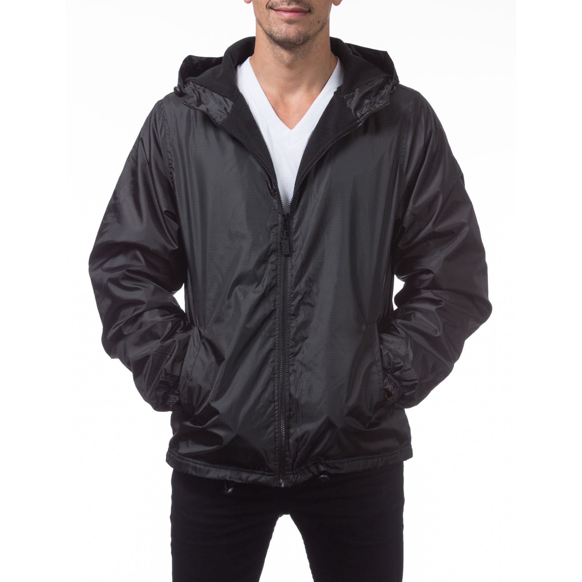 Bleecker and Mercer Lightweight Hooded Windbreaker Full-Zip Half-Zip Pullover Water Resistant Rain Jacket 