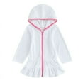 thumbnail image 6 of Baozhu Kids Girls Summer Swimwear Cover Up Long Sleeve Zipper Hooded Beach Robe,3-10 Years, 6 of 8