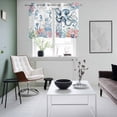 thumbnail image 3 of Octopus Coastal Kitchen Curtains Window Panels, Beach Nautical Ocean Coral Seahorse Vintage Insulated Window Treatment Curtain, Grommet Curtains for Bedroom/Living Room/Bathroom, 2 Piece 27.5"Wx39"L, 3 of 8