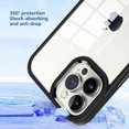 thumbnail image 3 of Entronix Funda Transparente para iPhone 15 Pro: Carcasa con Marco Cromado, Color Negro, 3 of 7