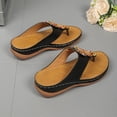 thumbnail image 6 of Women’s Casual Summer Slide Sandals Beaded Toe Ring Wedge Heel Slip-On Comfortable Cushioned Footbed Beach Outdoor Daily Wear Black, 6 of 9