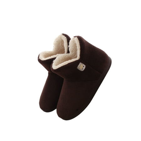 

Daeful Unisex Lightweight Plush Lining Sock Slipper House Cozy Bootie Slippers Bedroom Breathable Slip On Coffee Men 8-8.5