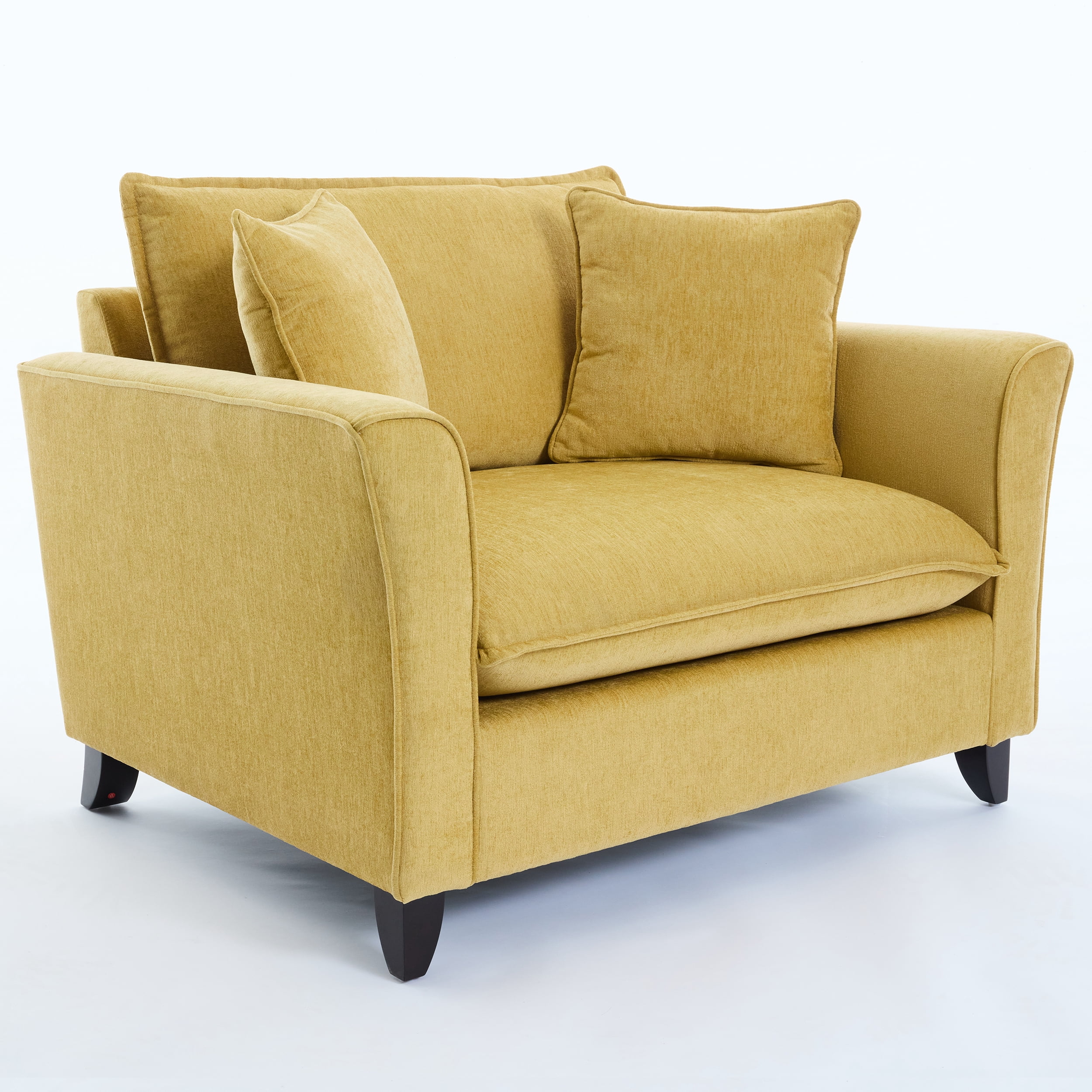 Euroco 46.9" Oversized Armchair, Chenille Fabric, Comfy Chair and a Half Single Sofa with Pillow for Living Room Bedroom Office Apartment, Yellow