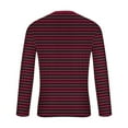 thumbnail image 4 of LWITHSZG Long Sleeve Shirts for Men Big and Tall Fall Fashion Striped Shirt Athletic Plus Size Tops Casual Loose Crewneck Sweatshirt Size M, 4 of 5