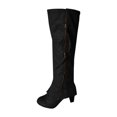 thumbnail image 4 of XZNGL Bottes Hautes à Talons Hauts Épais à Bout Rond pour Femmes avec Double Fermeture Éclair et Dentelle, 4 of 8